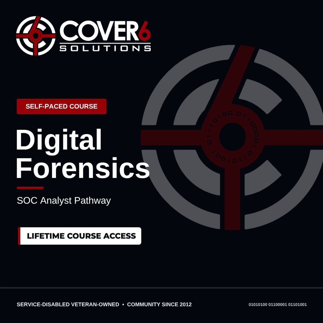 Digital Forensics course image. Lifetime course access.